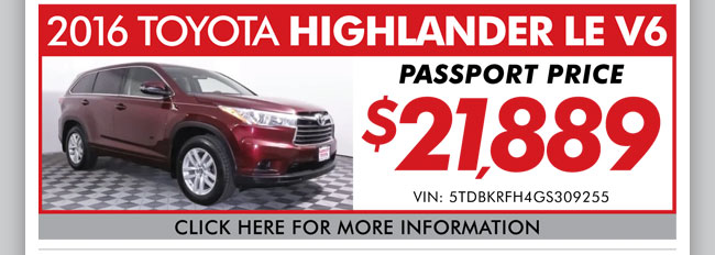 Passport Toyota Specials