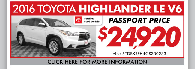 Passport Toyota Specials