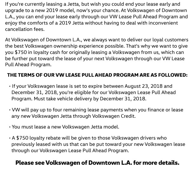 Volkswagen of Downtown LA Specials